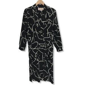 Vintage 80s LIZ CLAIBORNE Graphic Print Dress